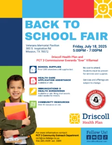 Hidalgo County Precinct 3 And Driscoll Health Plan Host Back To School Fair