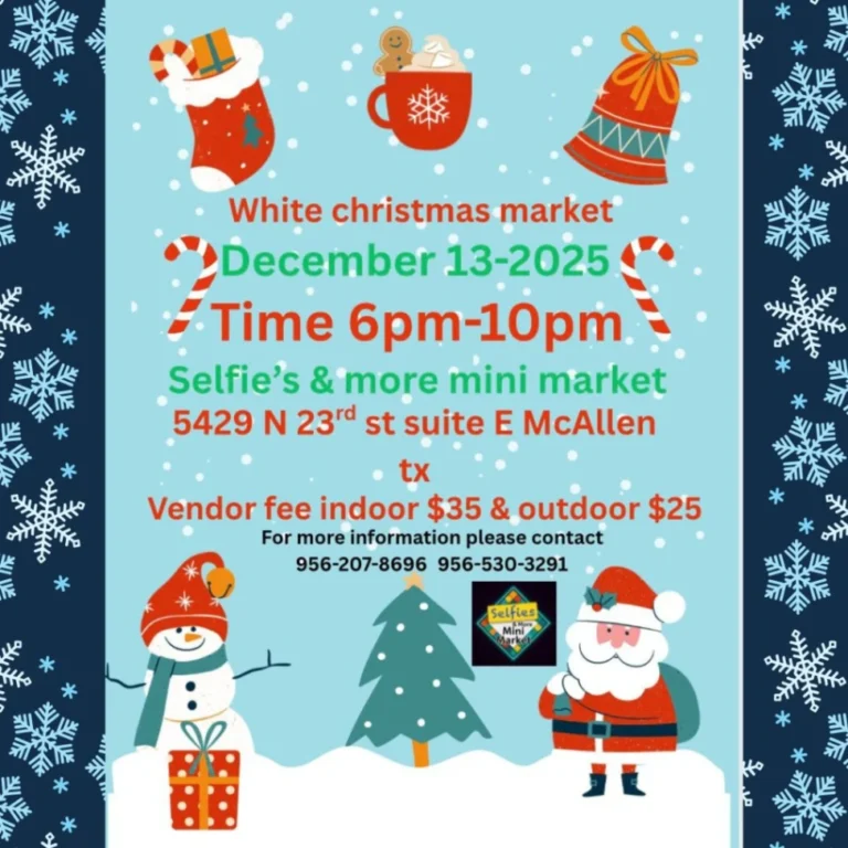 White Christmas Market At Selfies More