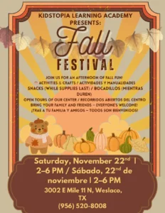 Kidstopia Learning Academy Presents Fall Festival